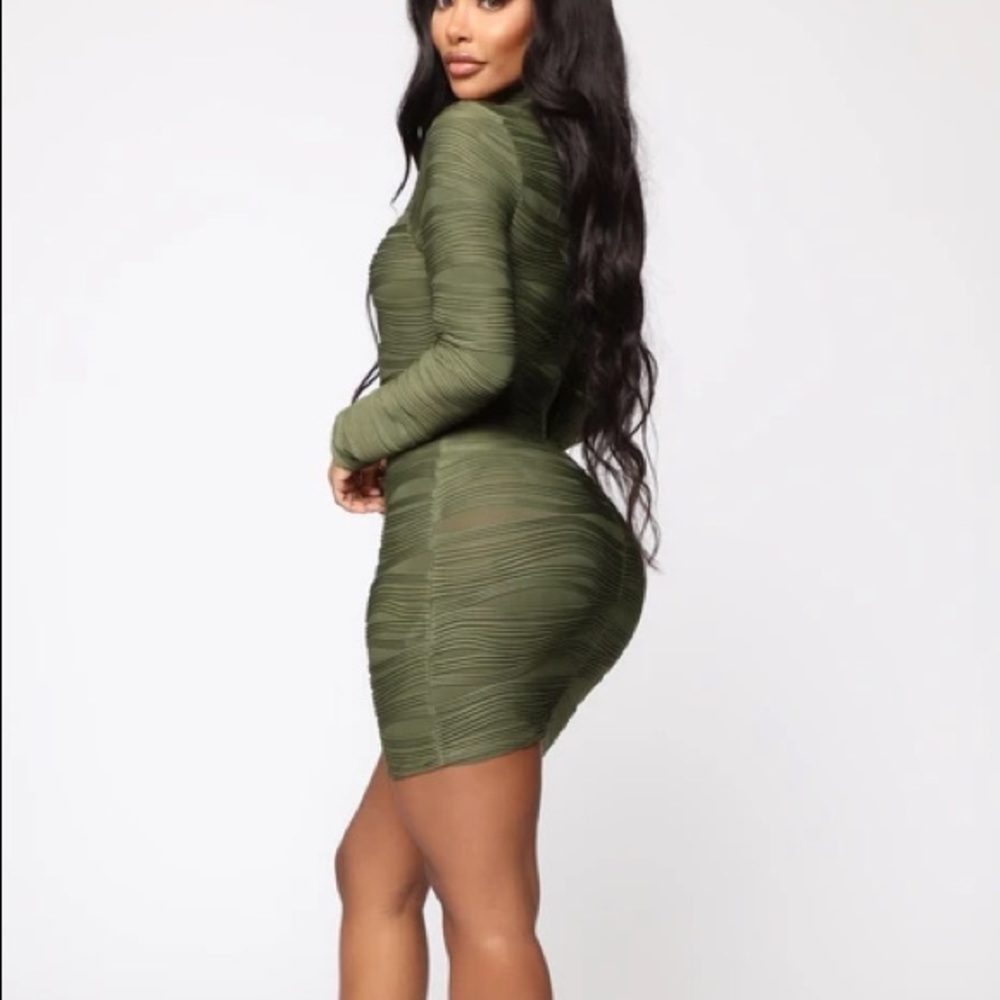 Fashion Nova Feeling Flawless Olive Mini Dress - Picture 3 of 4